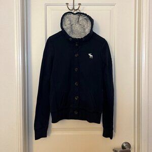 Abercrombie and Fitch Blue Sherpa Lined Hoodie Jacket Women’s Medium